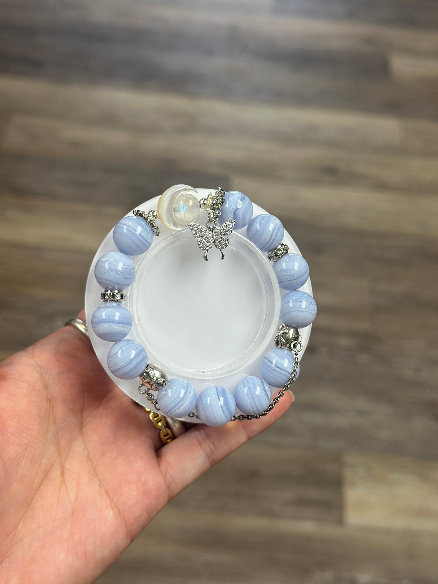 Custom Blue lace Agate bracelet