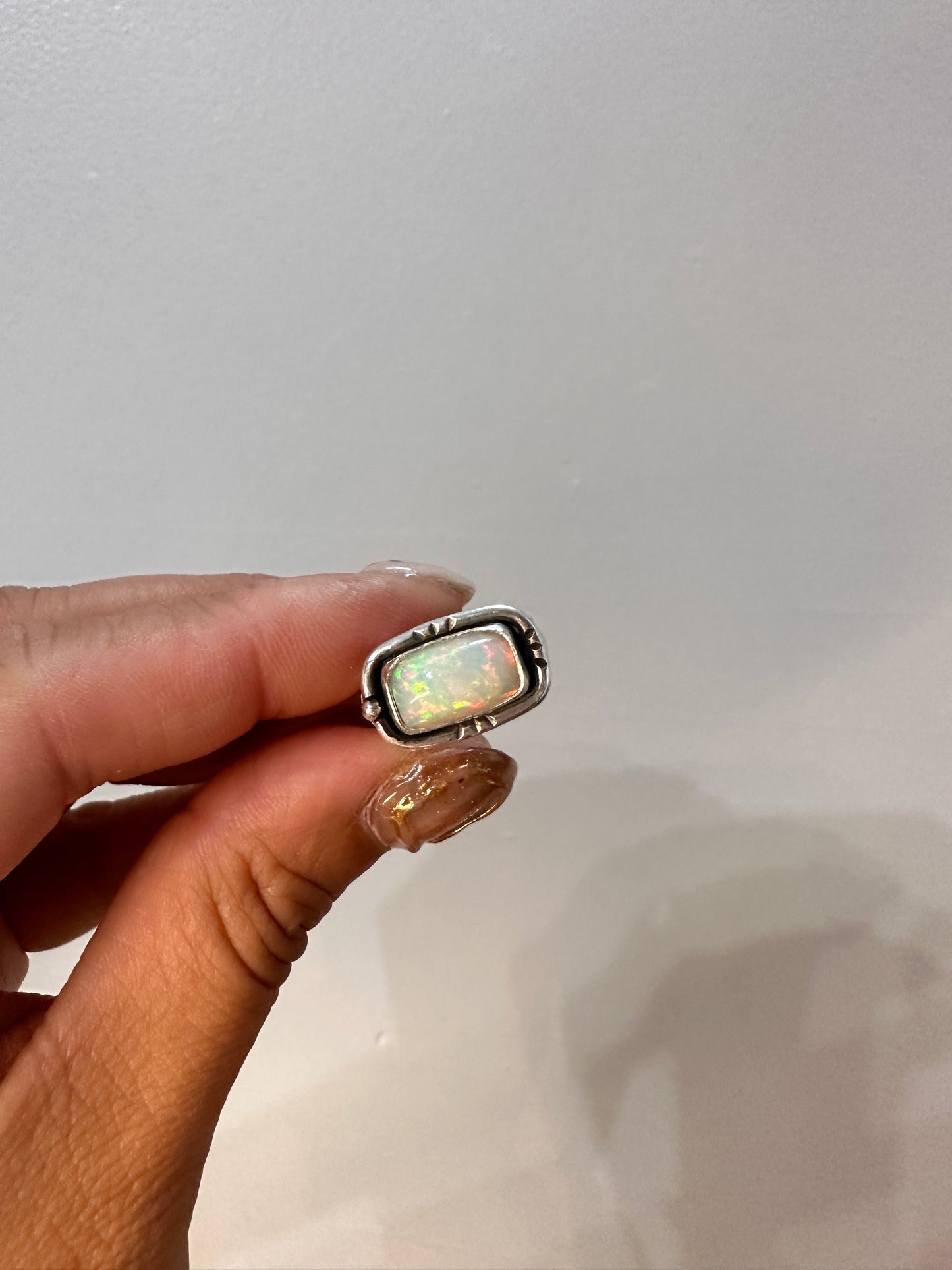 Ethiopian Welo Opal sterling sliver ring (Size 6.25)