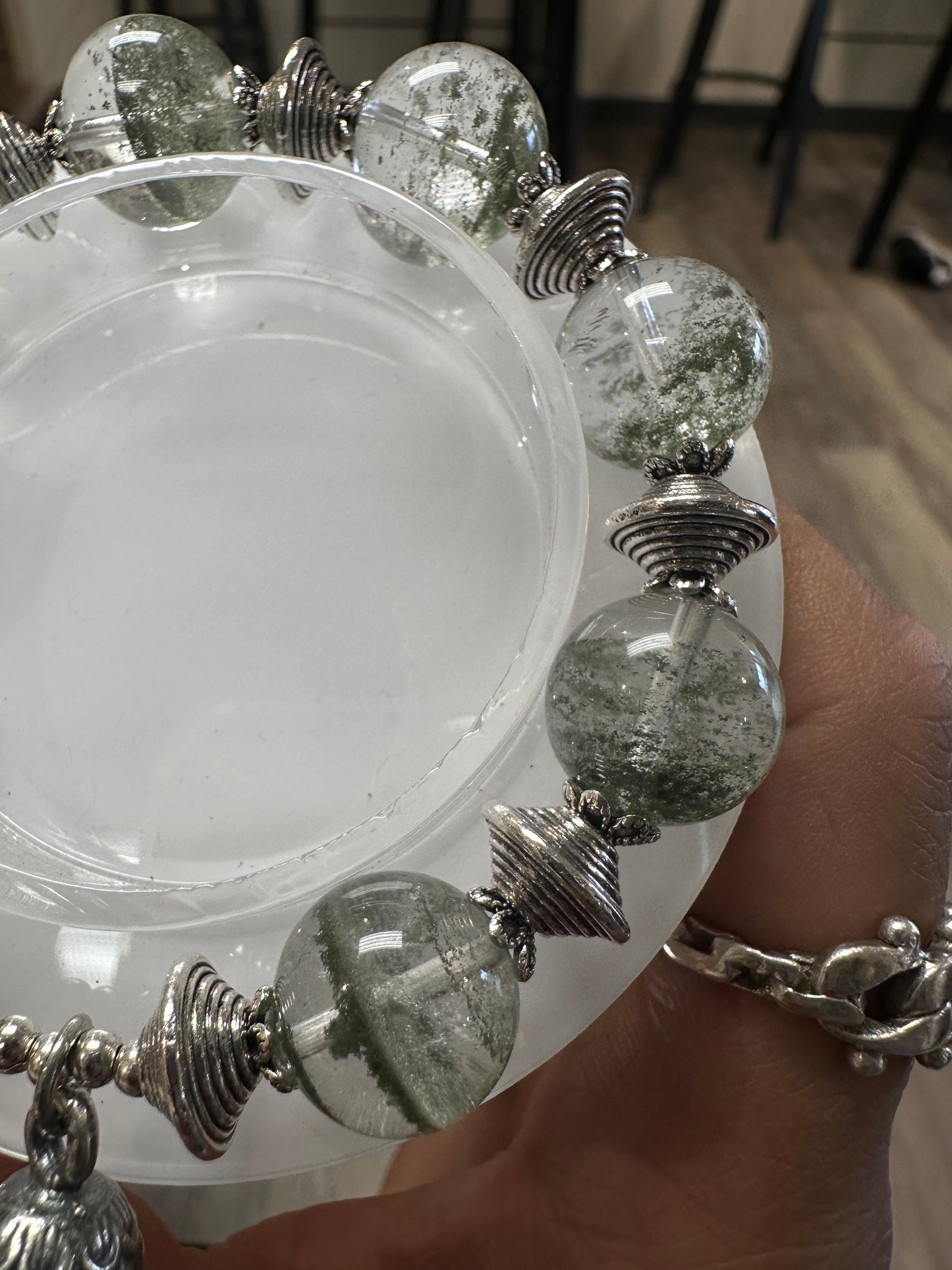 13mm Green garden quartz bracelet