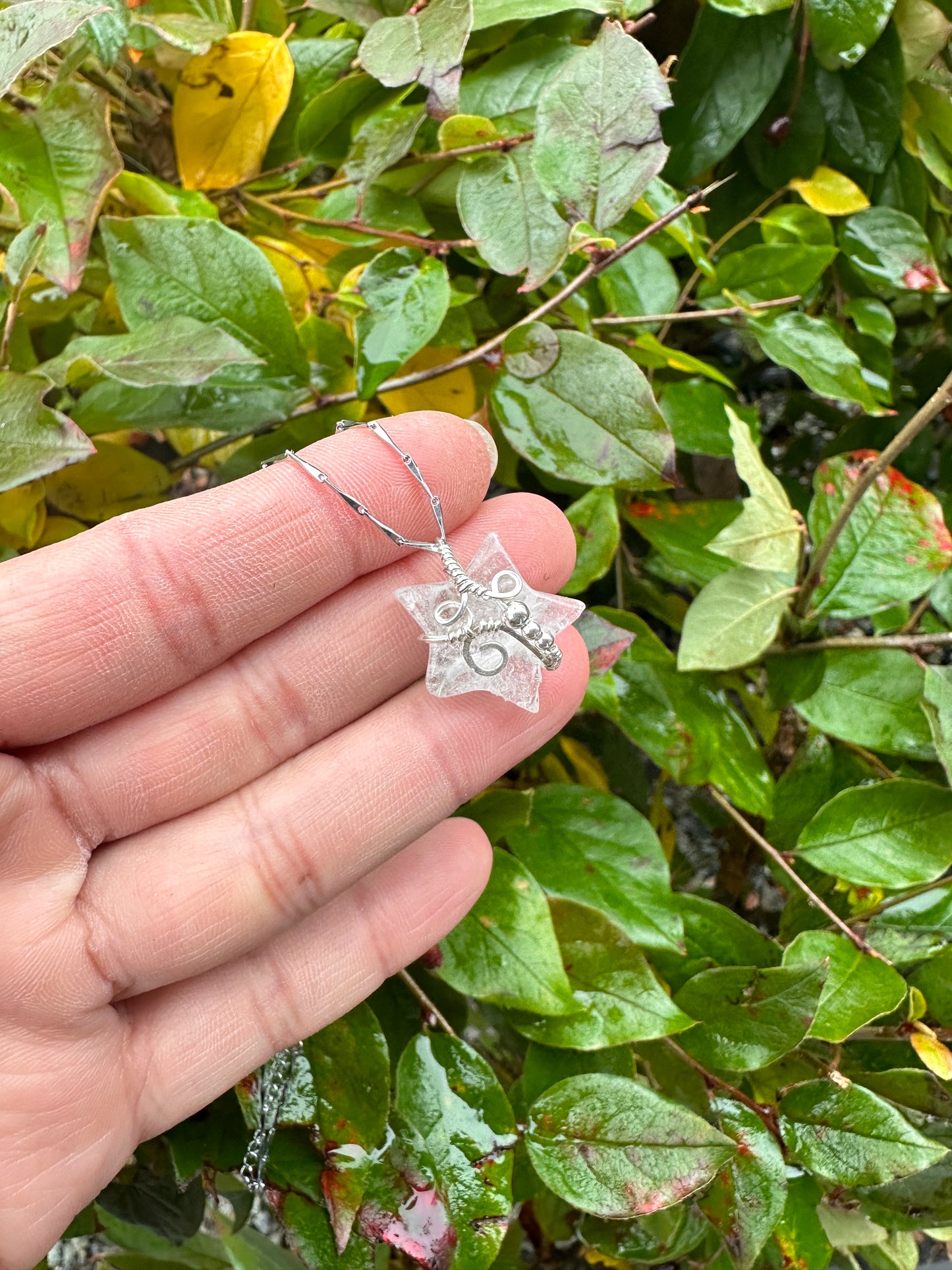 Clear quartz star pendant