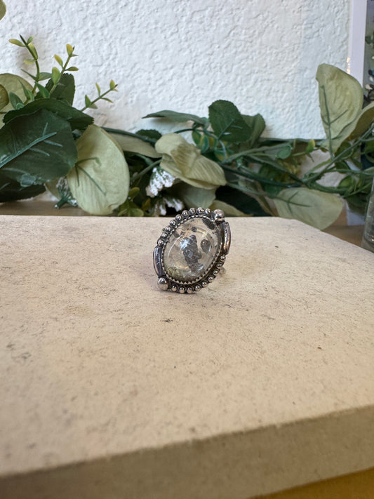 Custom Pyrite  in quartz rings
