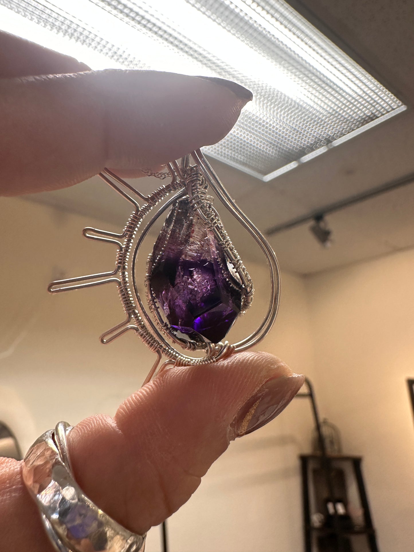 Super Seven wire wrapped pendant