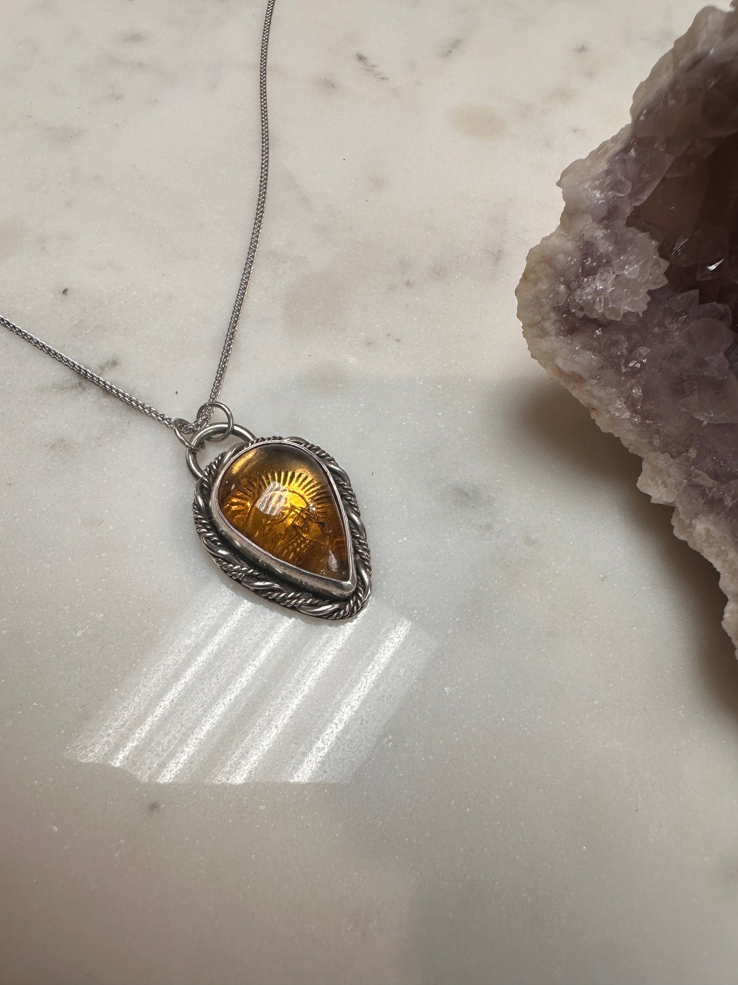 Citrine in s925 necklace