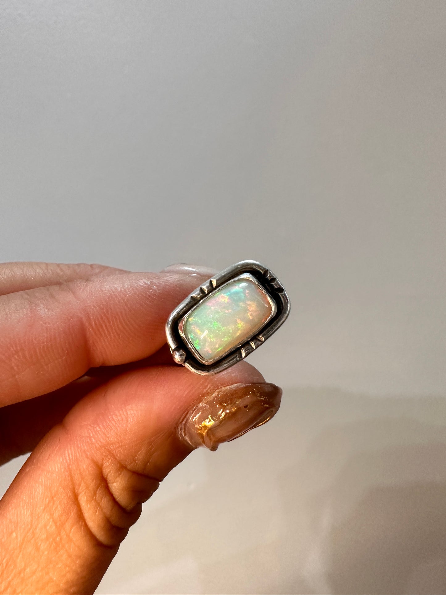 Ethiopian Welo Opal sterling sliver ring (Size 6.25)