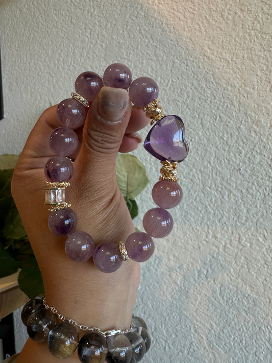 Amethyst heart x dreamy Super 7 bracelet