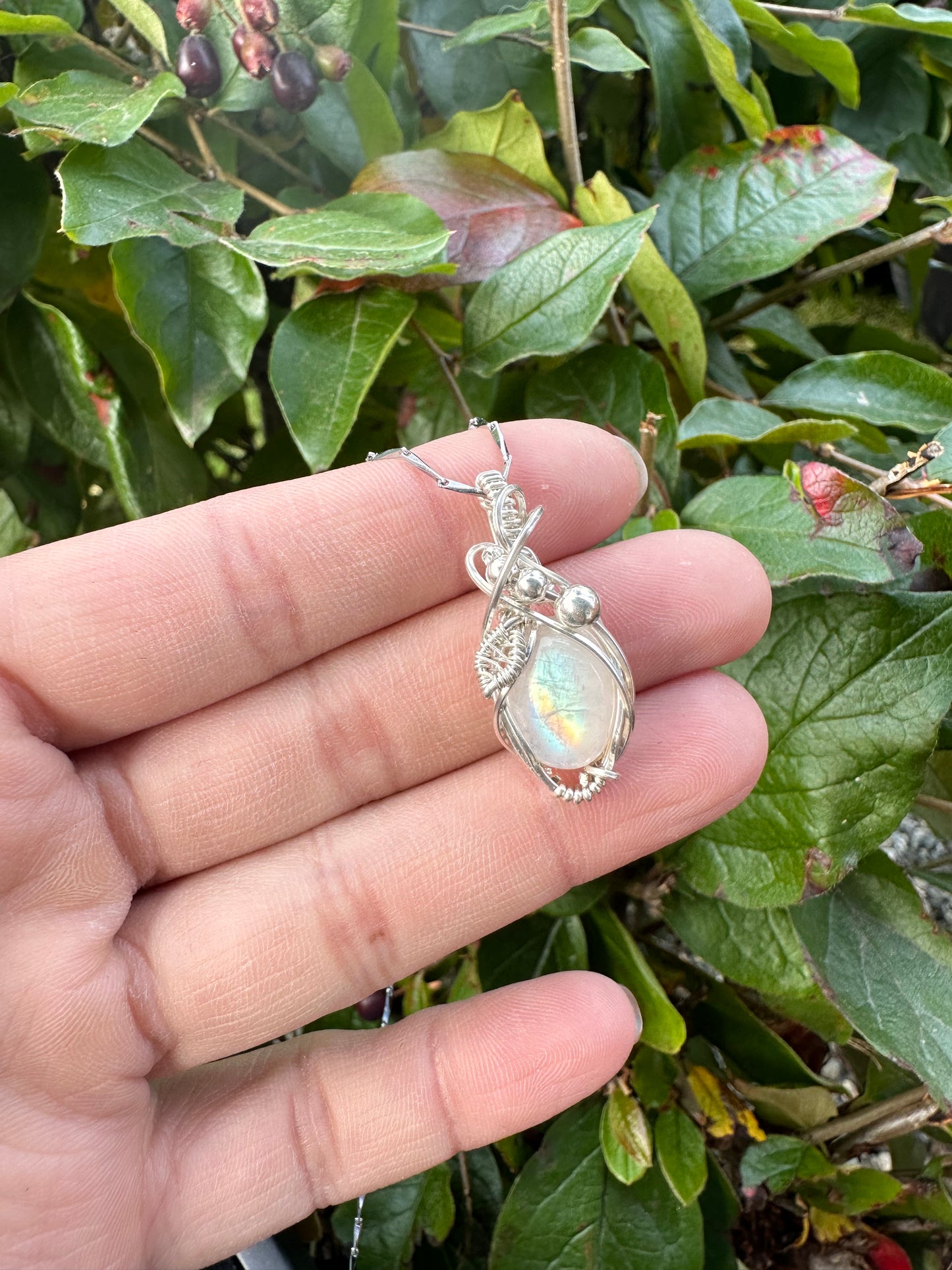 Baby Rainbow moonstone pendant